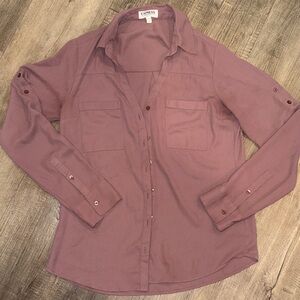 Express Dusty Rose/Purple Portofino Slim Fit Shirt